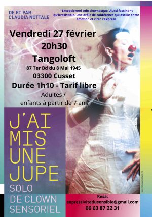 Spectacle clown sensoriel - J'ai mis une jupe