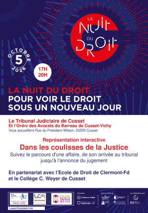 NDD - Nuit du Droit - Tribunal Judiciaire de Cusset - Dans les coulisses de la Justice